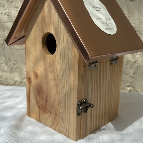 Threshold Natural Wood Birdhouse with Bronze Roof - Picture 3 of 4